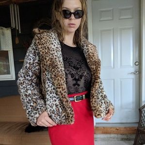 Faux fur cheetah jacket